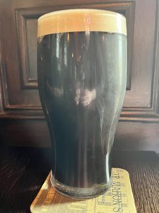 A pint. Not a Guinness, but another stout