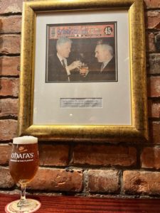 Bill & Bertie with a pint of O'Hara's