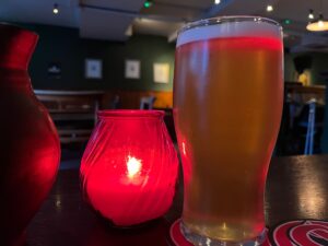 A pint and a candle at Molly's Bar