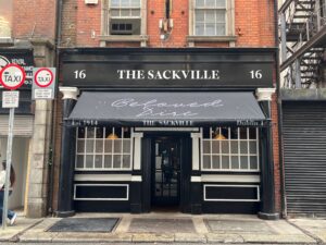 Outside The Sackville: spiffed up frontage, again