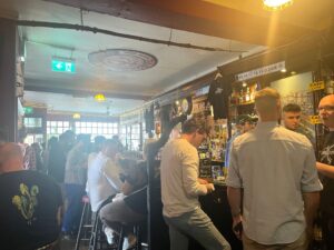 The crowd at The Cobblestone, early on a weekend afternoon