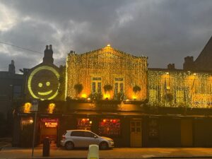 Outside McGowan's by night