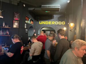 The crowd inside Underdog, on the last night