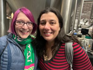 Your fave Beer Ladies Podcast hosts, Lisa and Katie, in the brewery