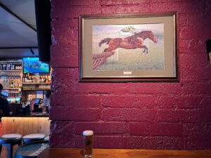 A portrait of a horse and a pint at Lynott's