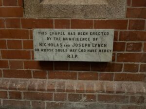 A sign from the former chapel, still in situ